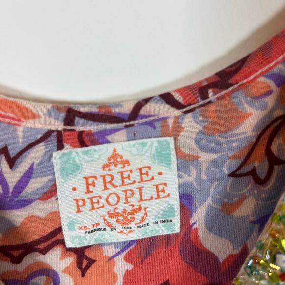 Vintage Y2K Free People Beaded Mini Dresswith pockets size XS - Picture 4 of 8